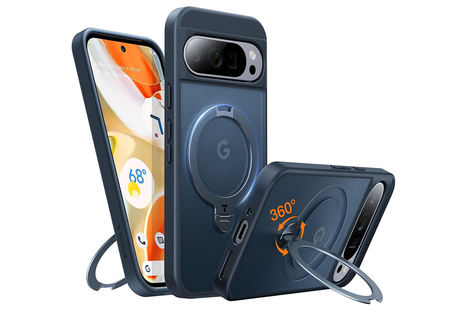 Funda Torras con giro de 360 ​​grados para Google Pixel 9 Pro.