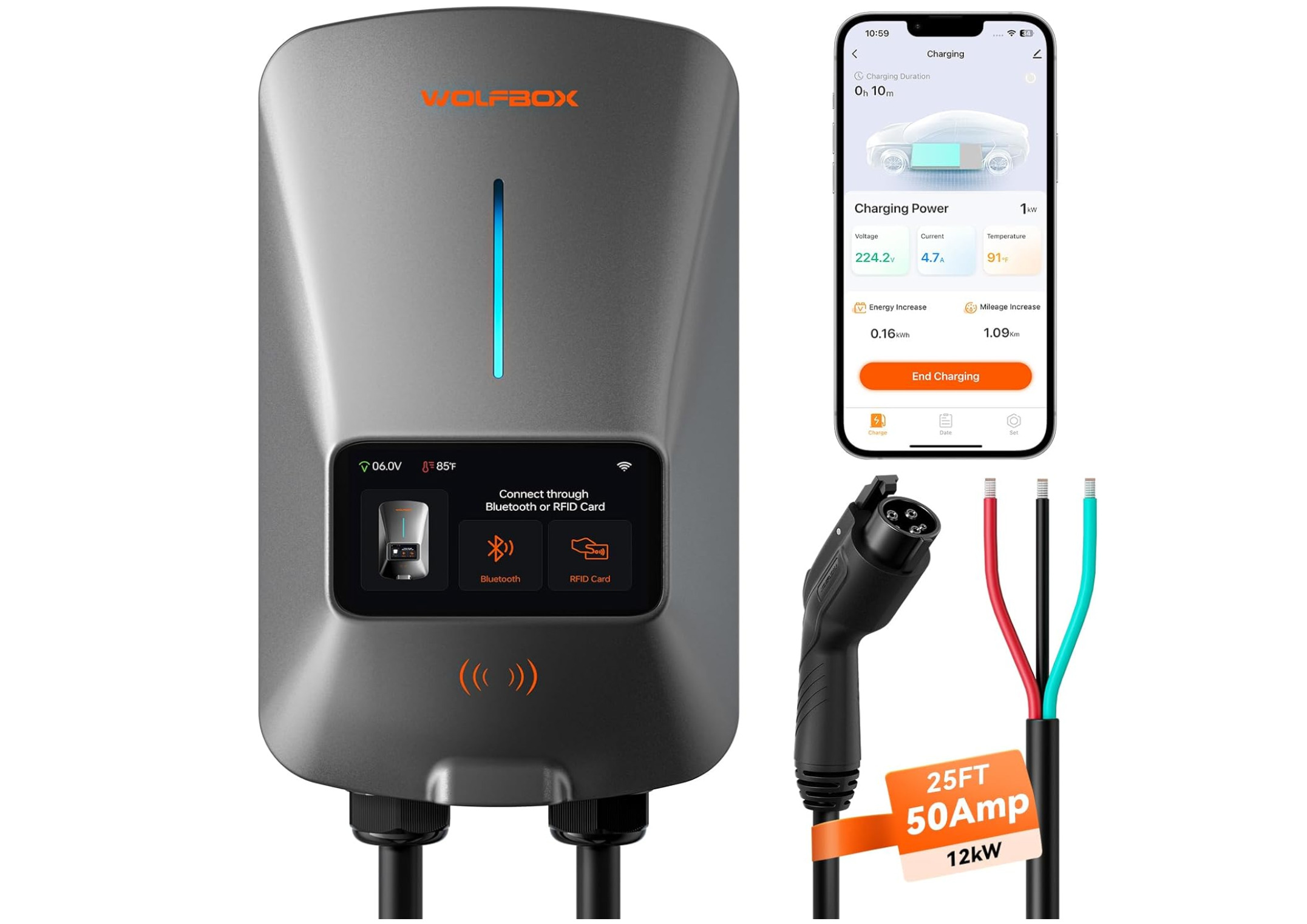 Wolfbox 50 Amp Level 2 EV Charer