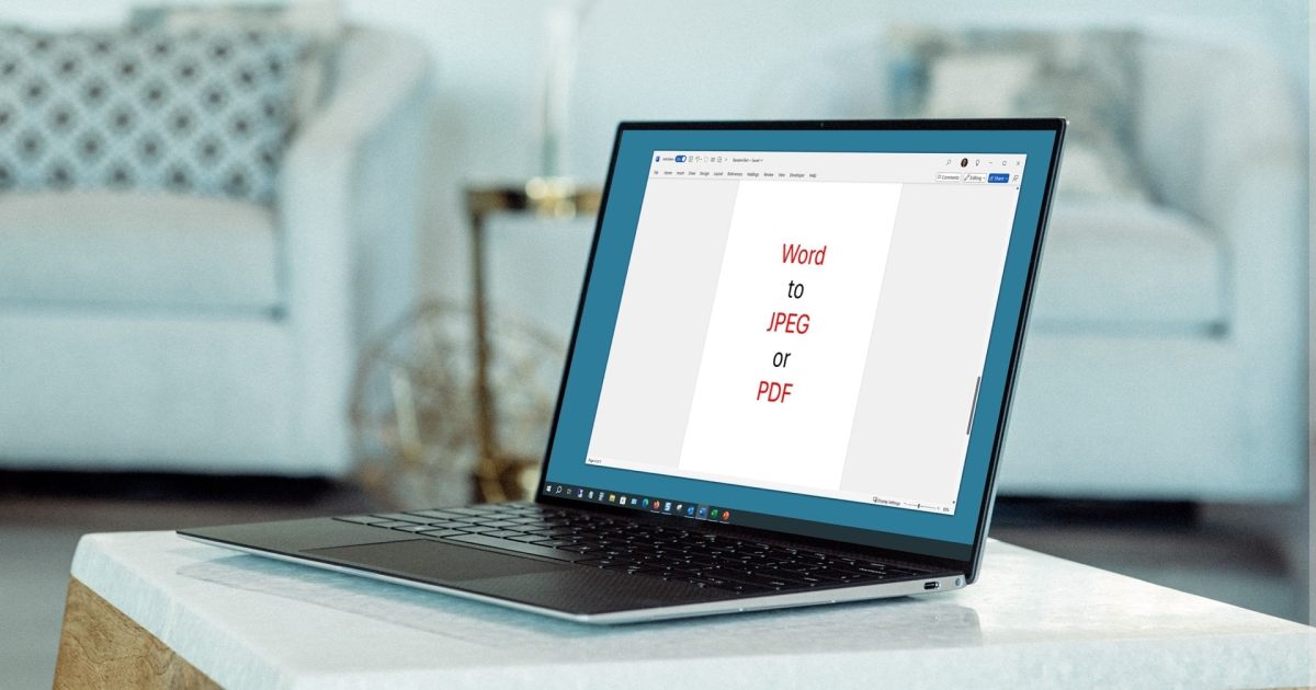 How to convert Word into PDF or JPEG