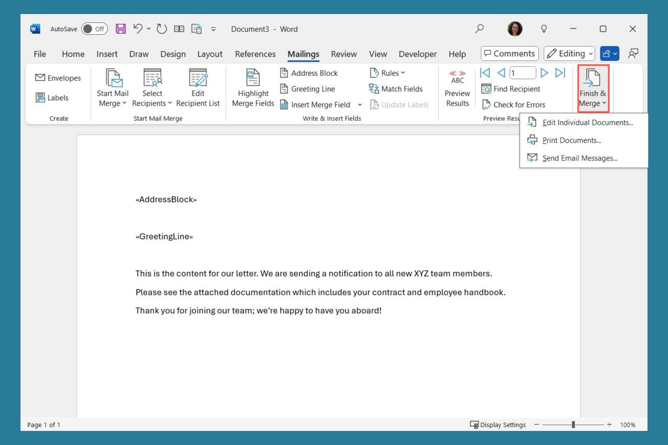 How to use mail merge in Microsoft Word