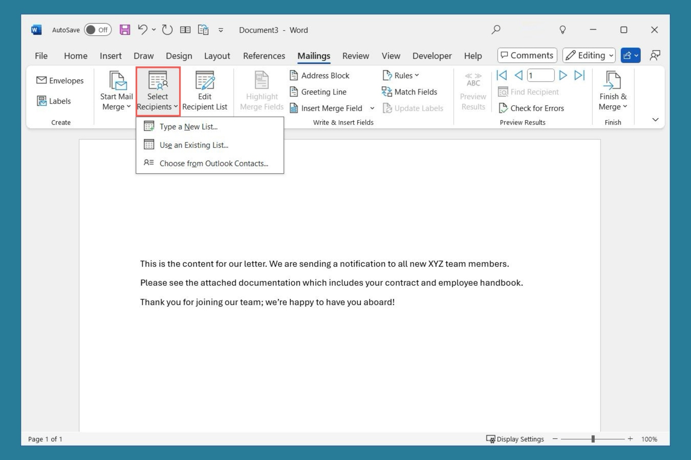 How to use mail merge in Microsoft Word