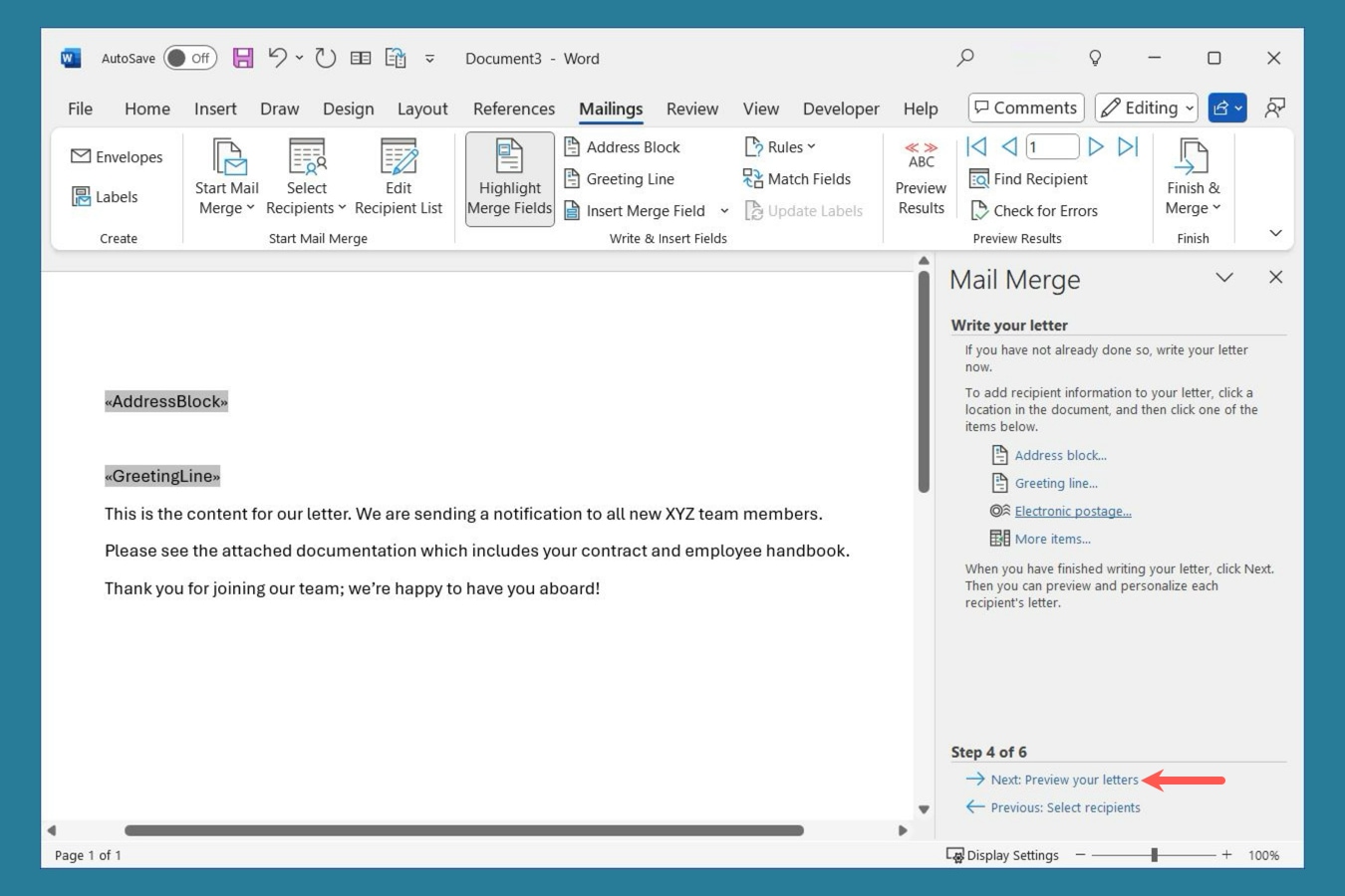 How to use mail merge in Microsoft Word