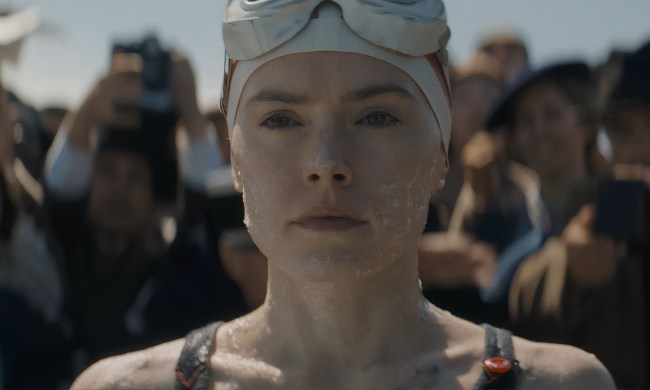 Trudy prepares to swim the English Channel in Young Woman and the Sea.