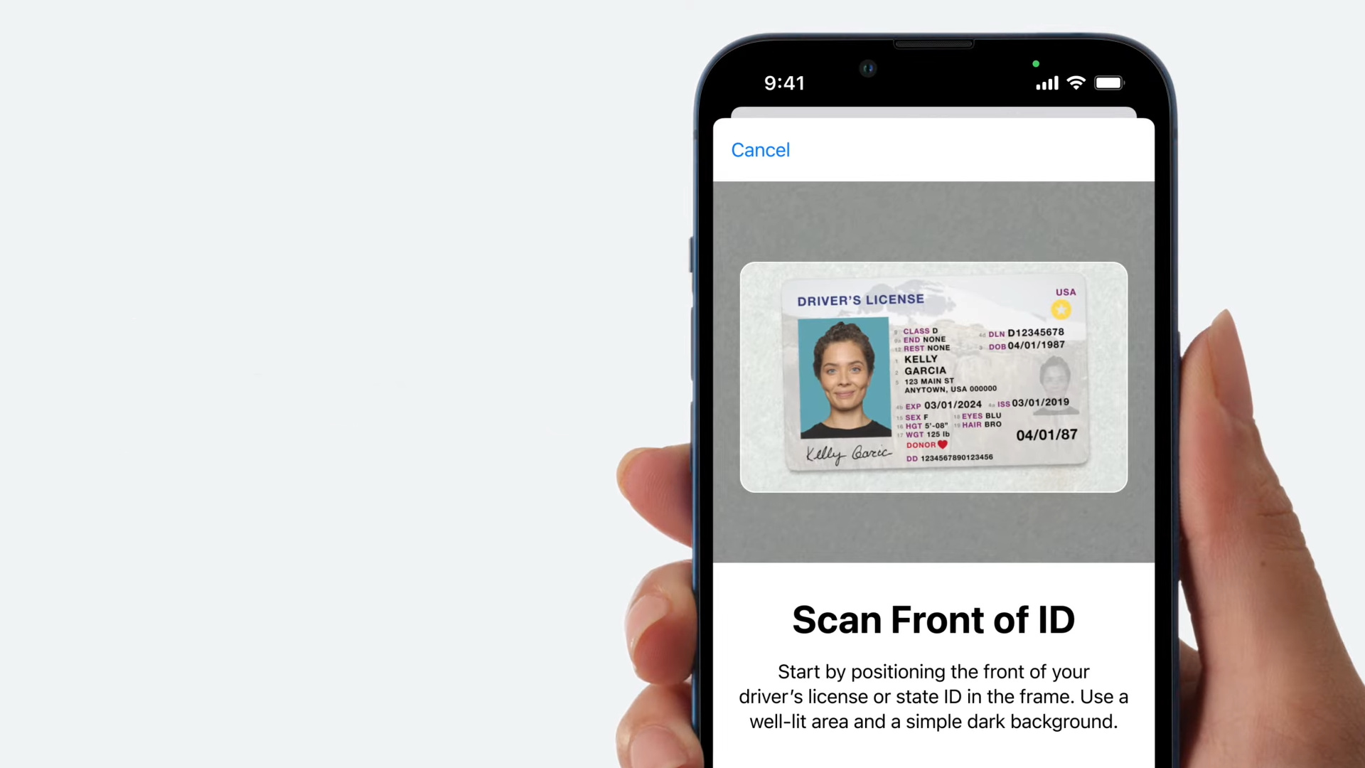 Scanner votre identifiant dans Apple Wallet.