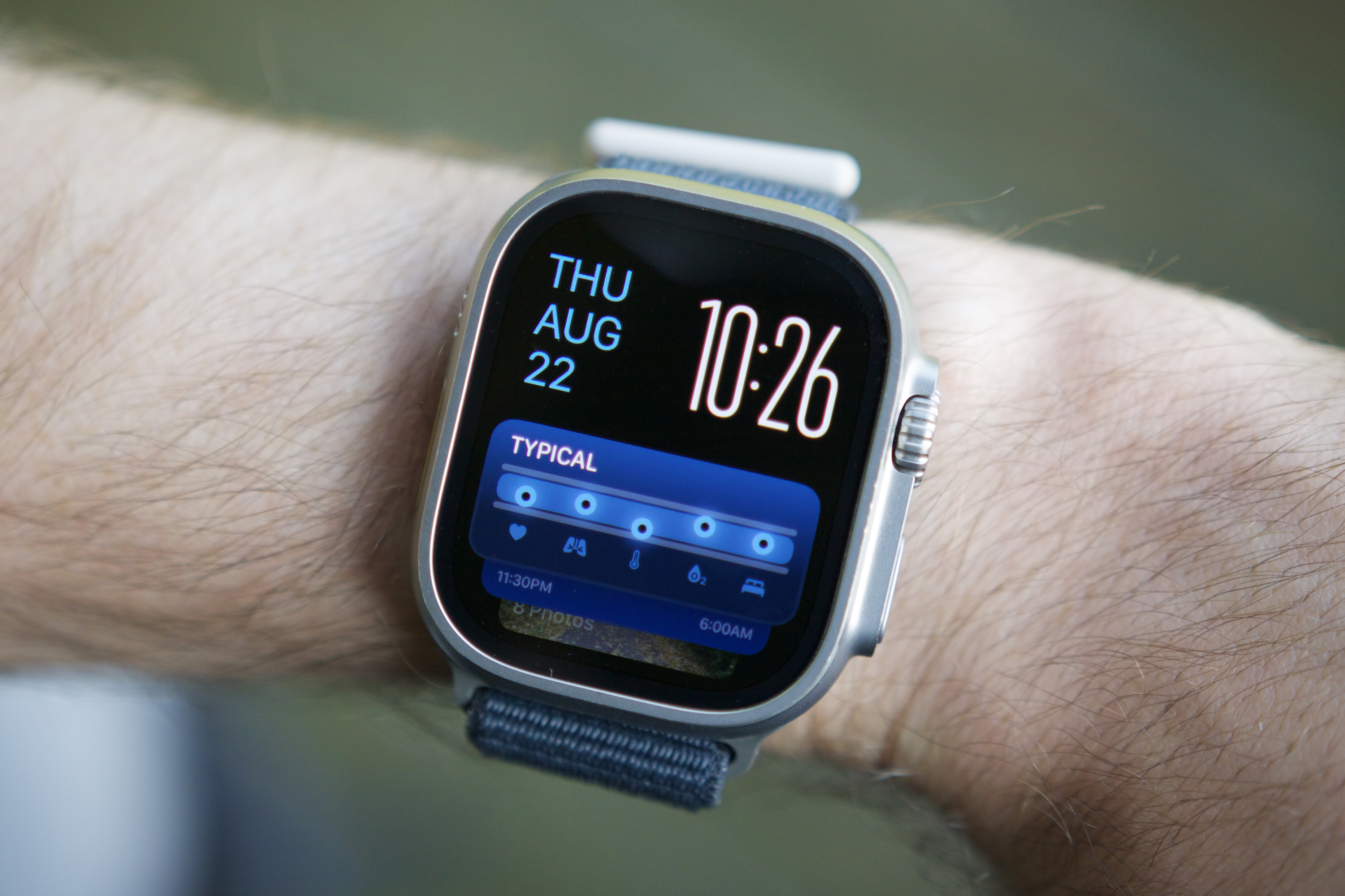 Un widget de la app Vitals en watchOS 11 en el Apple Watch Ultra 2.