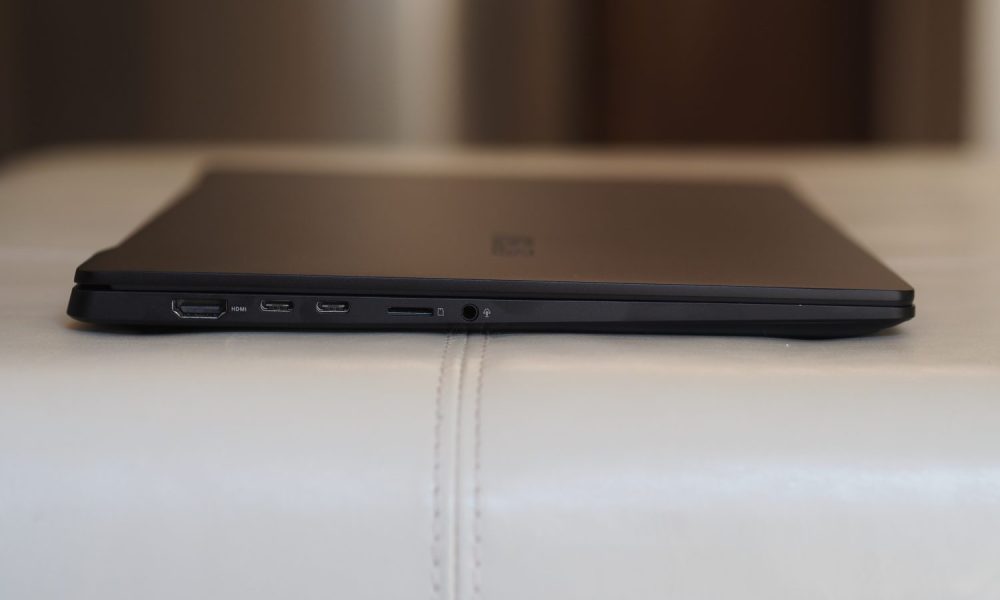 Asus Vivobook S 15 CoPilot+ left side view showing ports.