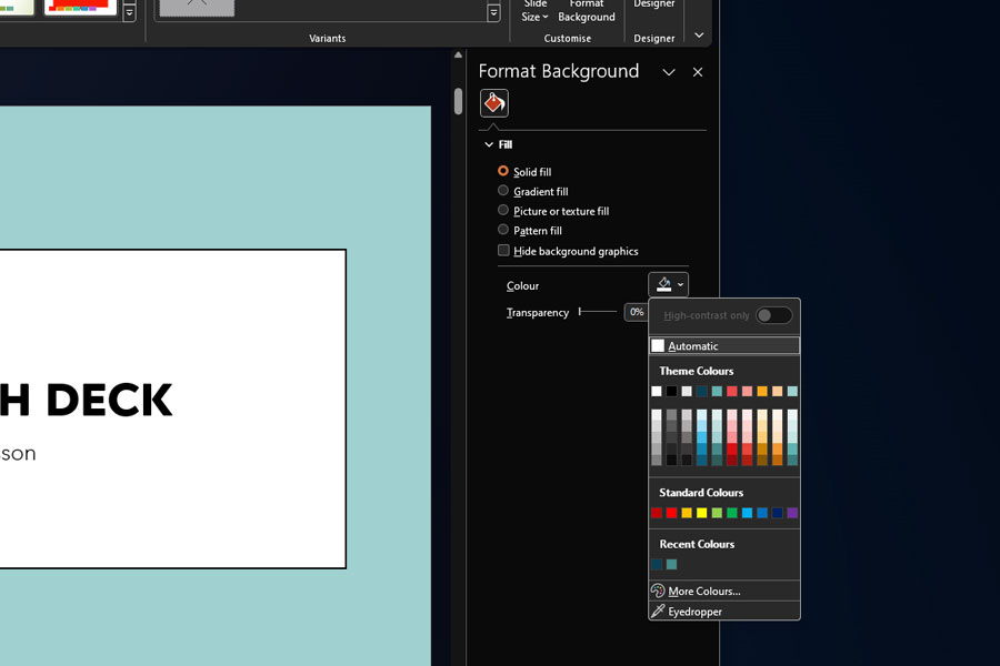 How to change the background in Powerpoint