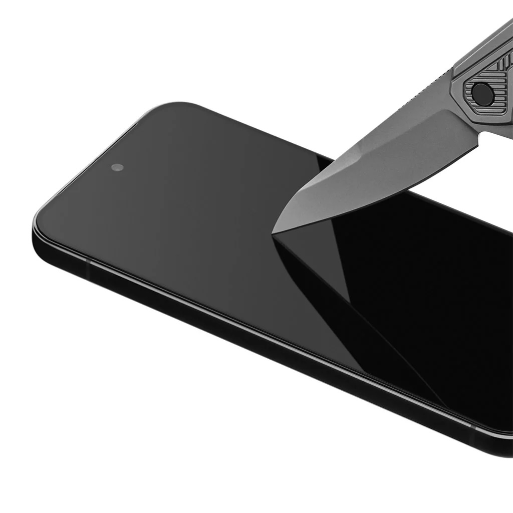 A product render of the dbrand tempered glass screen protector