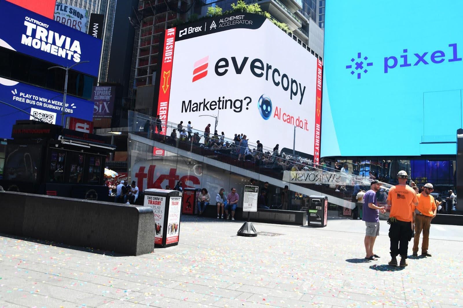 Evercopy ad in Times Square