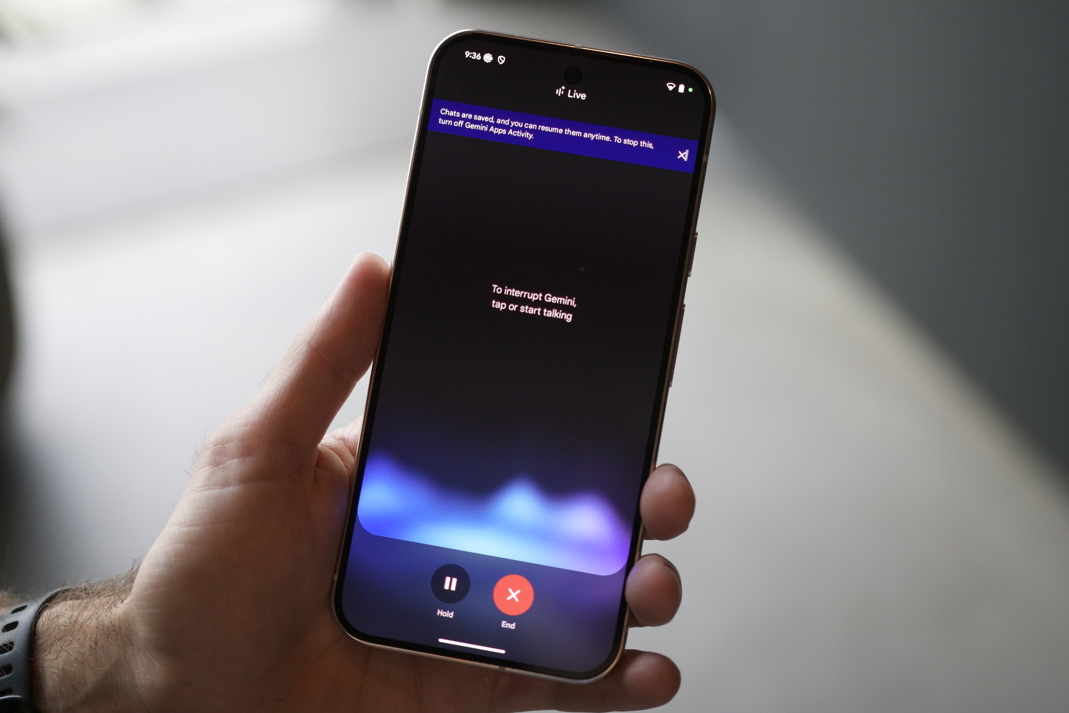 Una demostración de Gemini Live en un Google Pixel 9.