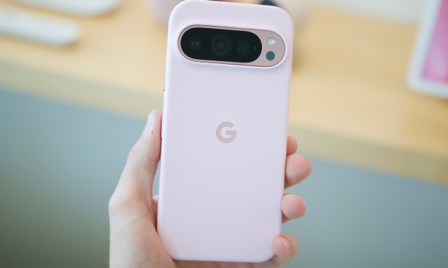 A Pixel 9 Pro XL in a case.