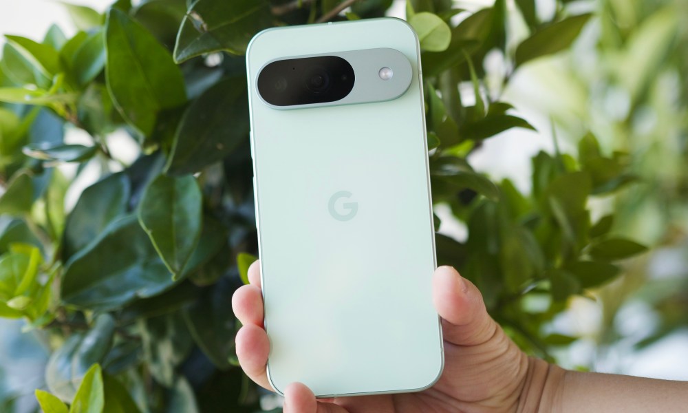 Someone holding the Google Pixel 9.