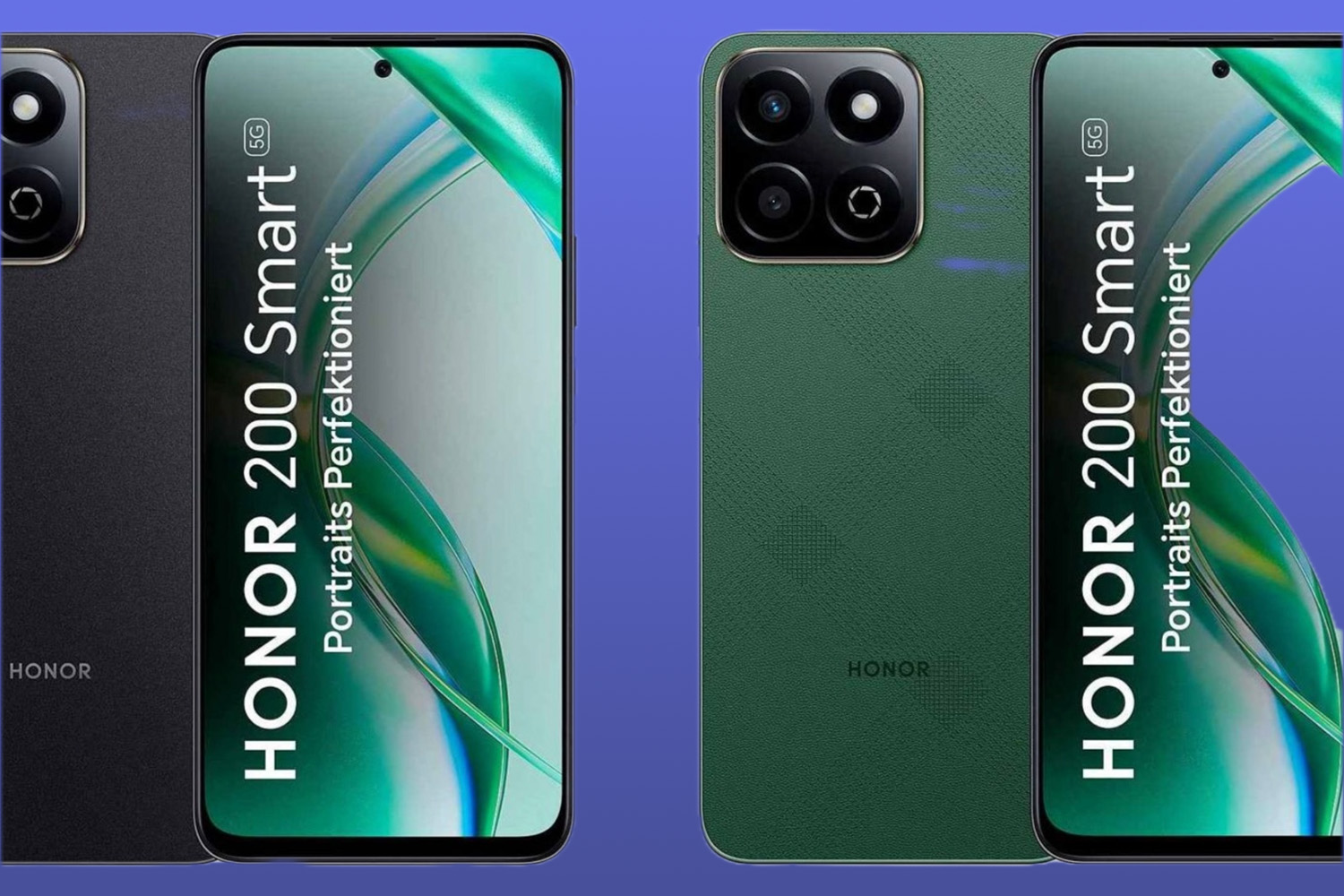 Honor 200 Smart in black and green.