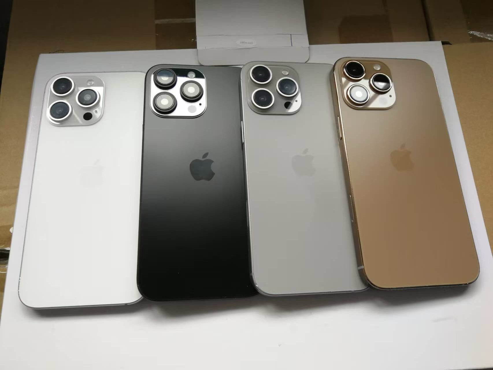 Dummy units of the iPhone 16 Pro.