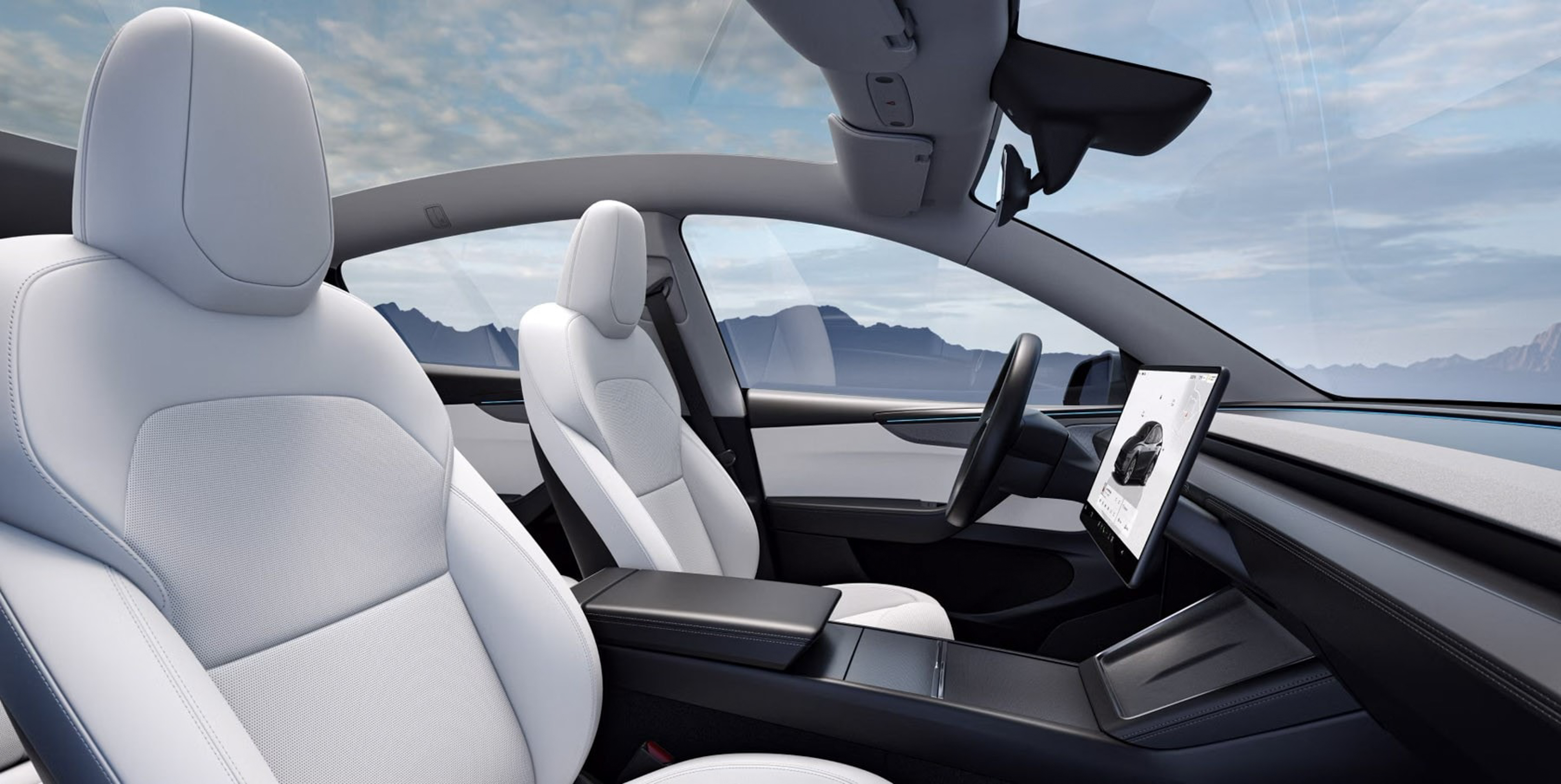 Interior of the juniper tesla model and