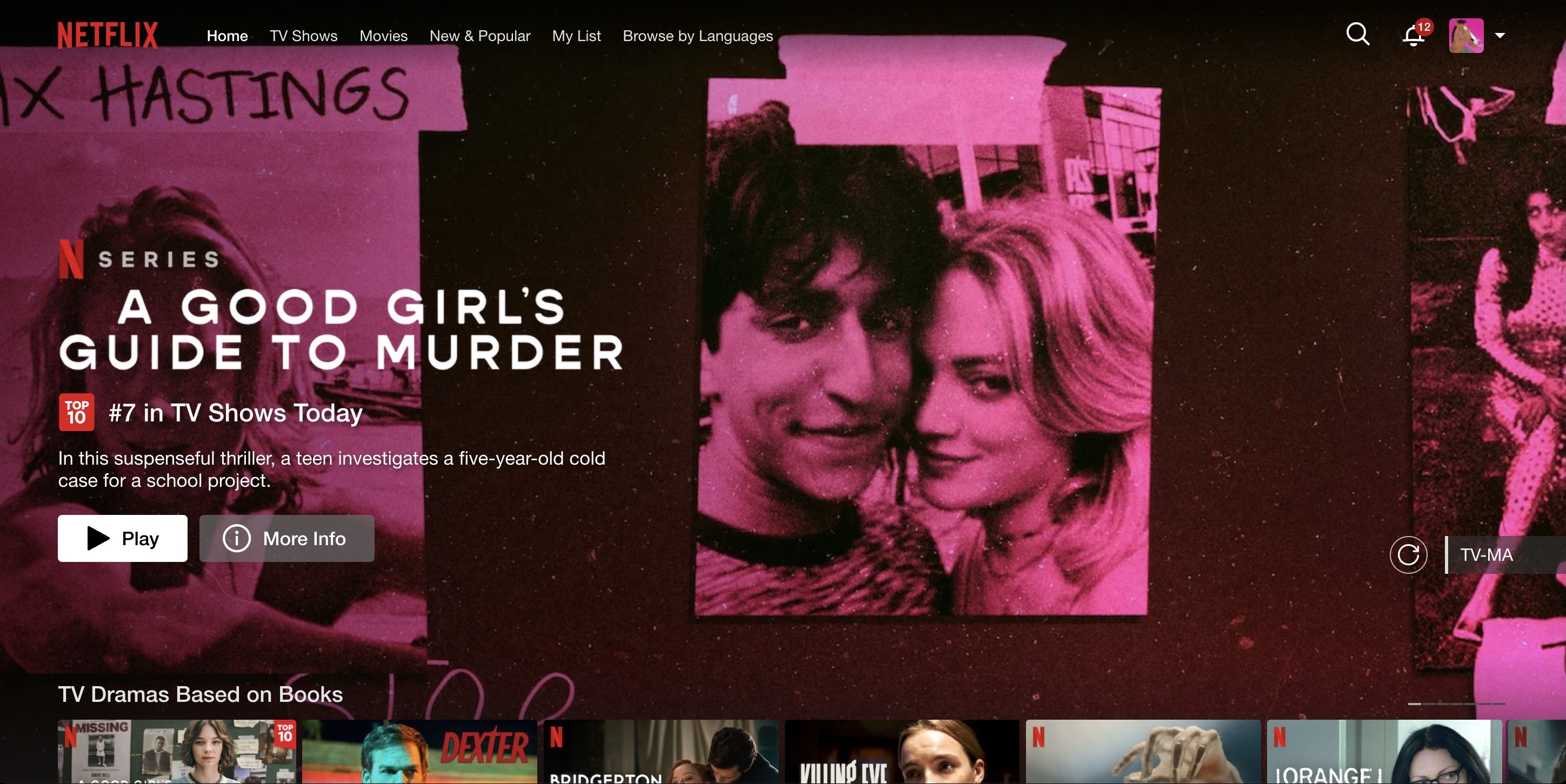 Screenshot der Netflix-Website.