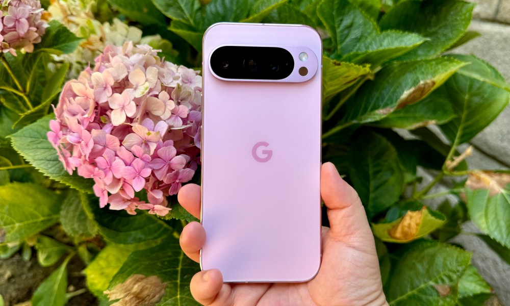 Pixel 9 Pro in Rose Quartz.