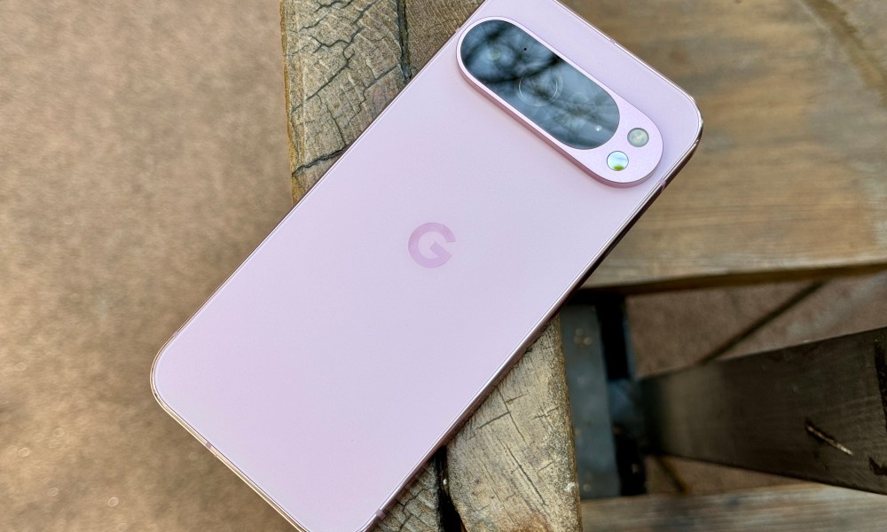 Pixel 9 Pro in Rose Quartz.