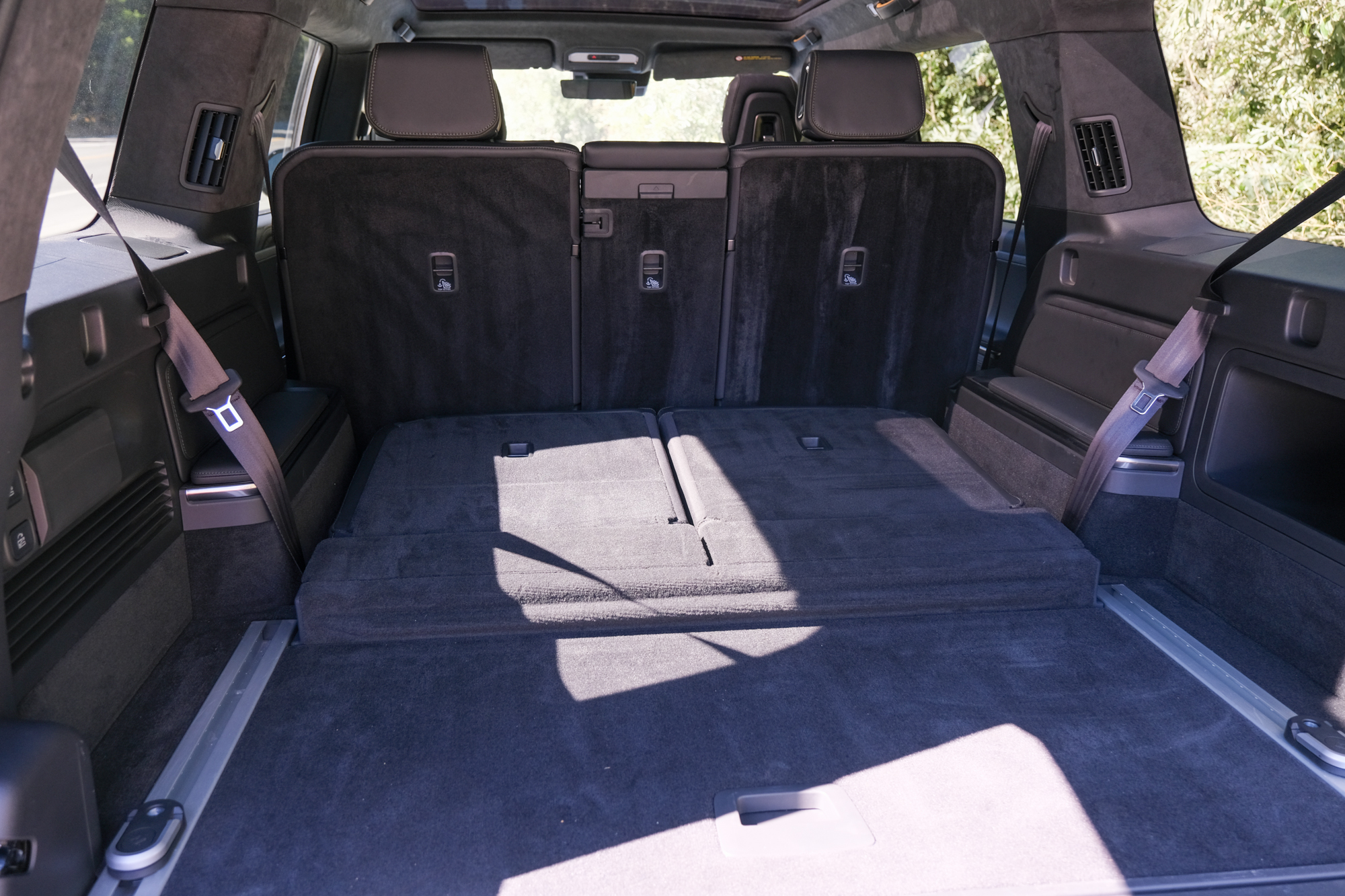 Storage in the second-generation Rivian R1S with the third row down