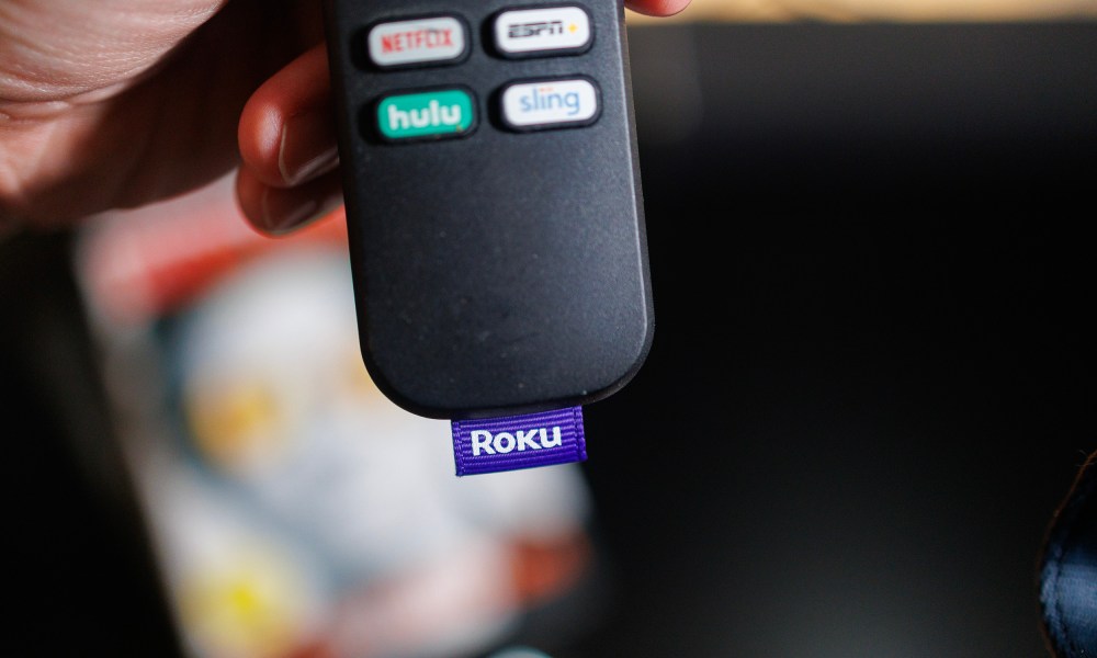 The tag on a Roku remote control.