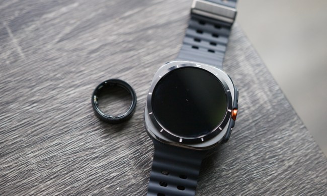 Samsung Galaxy Ring next to the Galaxy Watch Ultra.