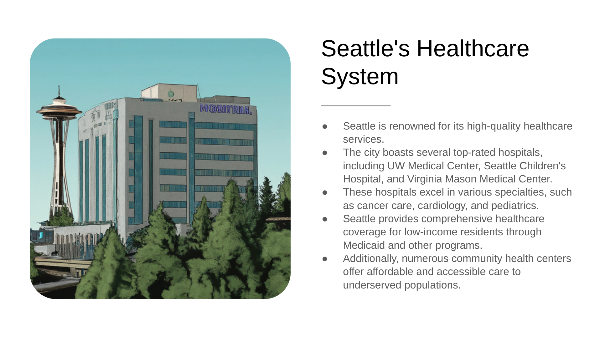 Seattle Healthcare gerado pela Gemini AI no Slides