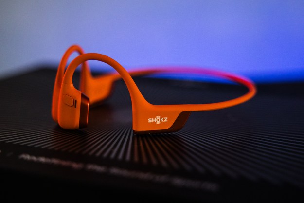 The Shokz OpenRun Pro 2 headphones in orange.