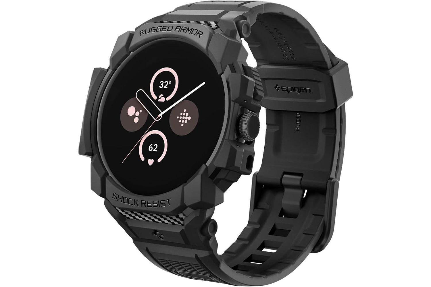 Étui et bracelet Spigen Rugged Armor Pro pour Google Pixel Watch 3.