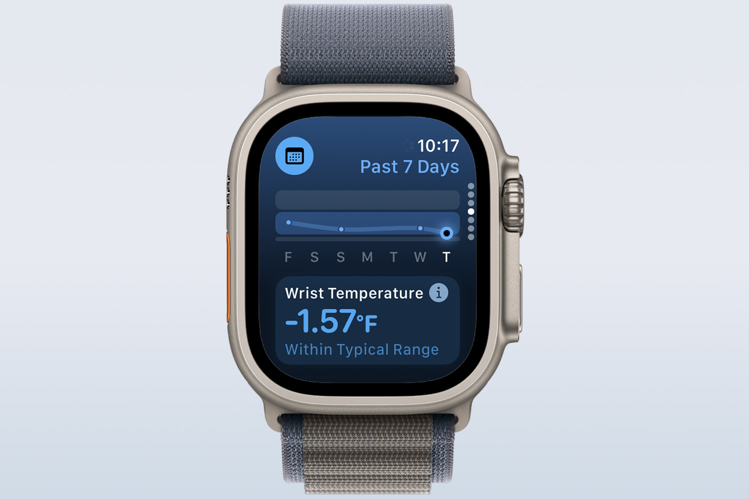 watchOS 11의 새로운 Vitals 앱을 보여주는 스크린샷.