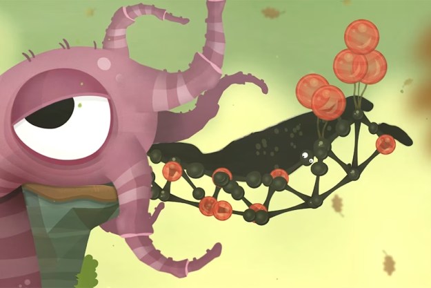 A goo bridge emerges from a creature's mouth in World of Goo 2.