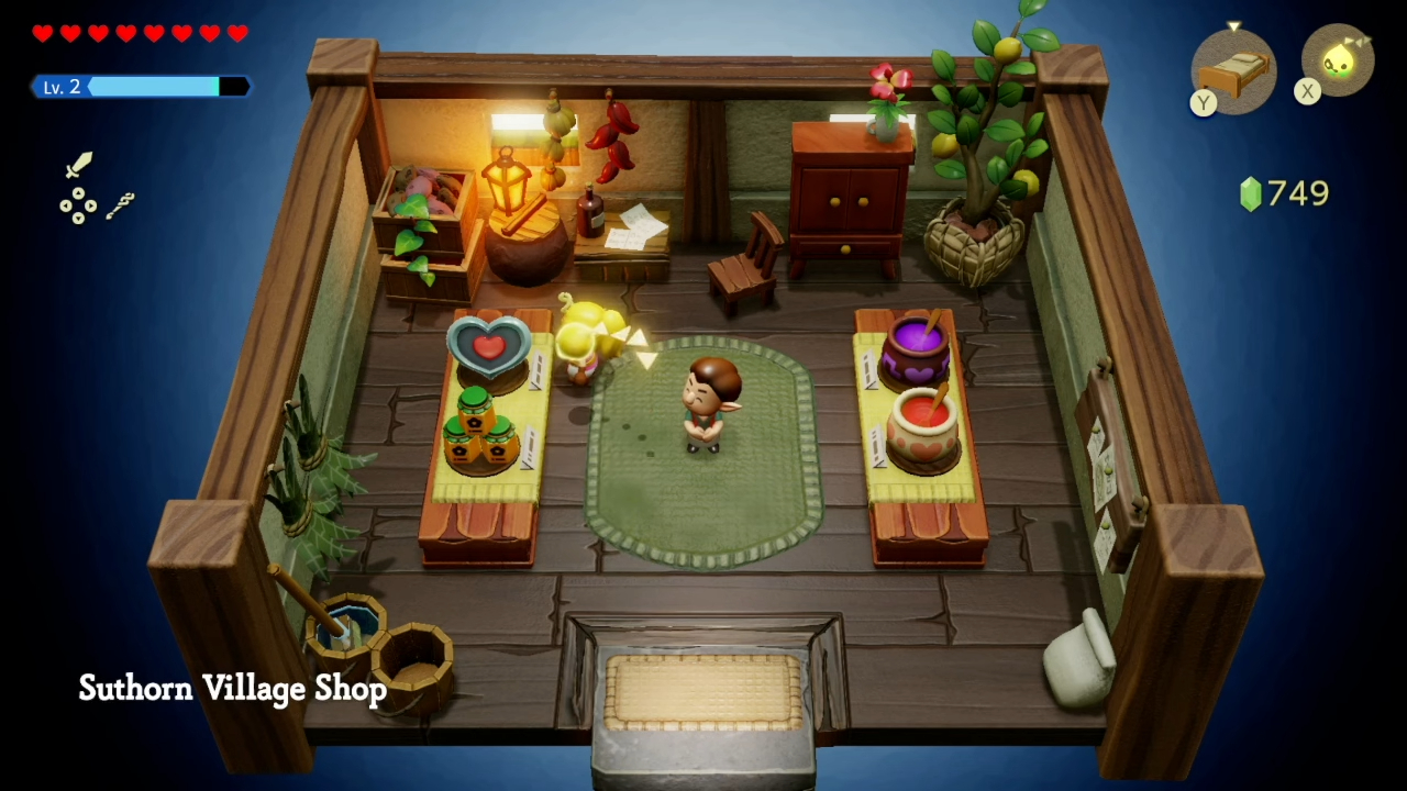 Zelda em uma loja em Echoes of Wisdom.