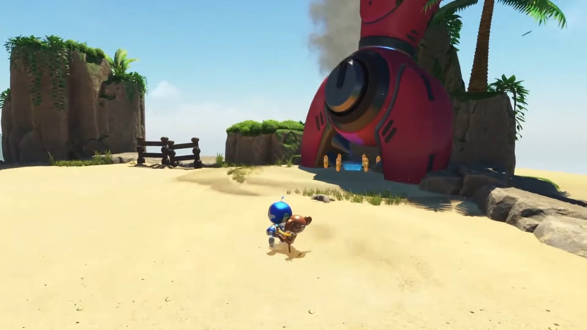 Astro Bot na praia.