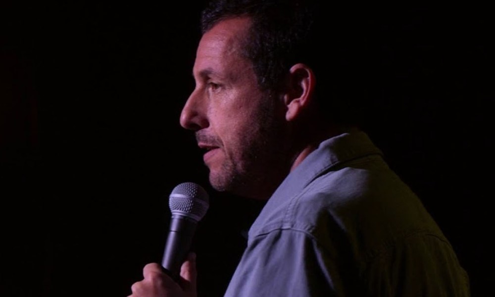 Adam Sandler on stage during his Love You special.