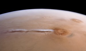 Arsia Mons Elongated Cloud (AMEC): This elongated cloud has formed as a result of wind encountering the Arsia Mons mountains. It forms almost every day during a specific season, from early morning until noon.