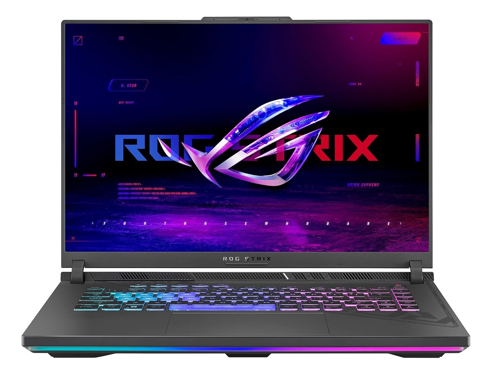 The loading screen of the 2024 edition of the Asus Rog Strix G16.