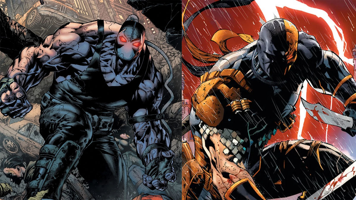 Bane y Deathstroke de DC Comics.