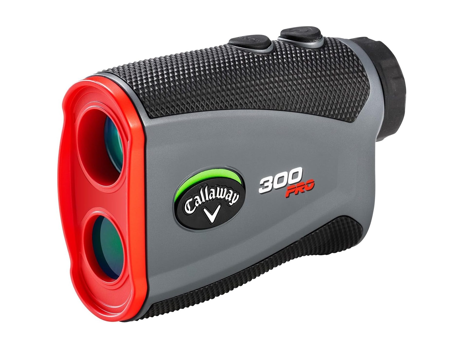 Callaways Golf 300 Pro Laser-Entfernungsmesser von der Seite gesehen.