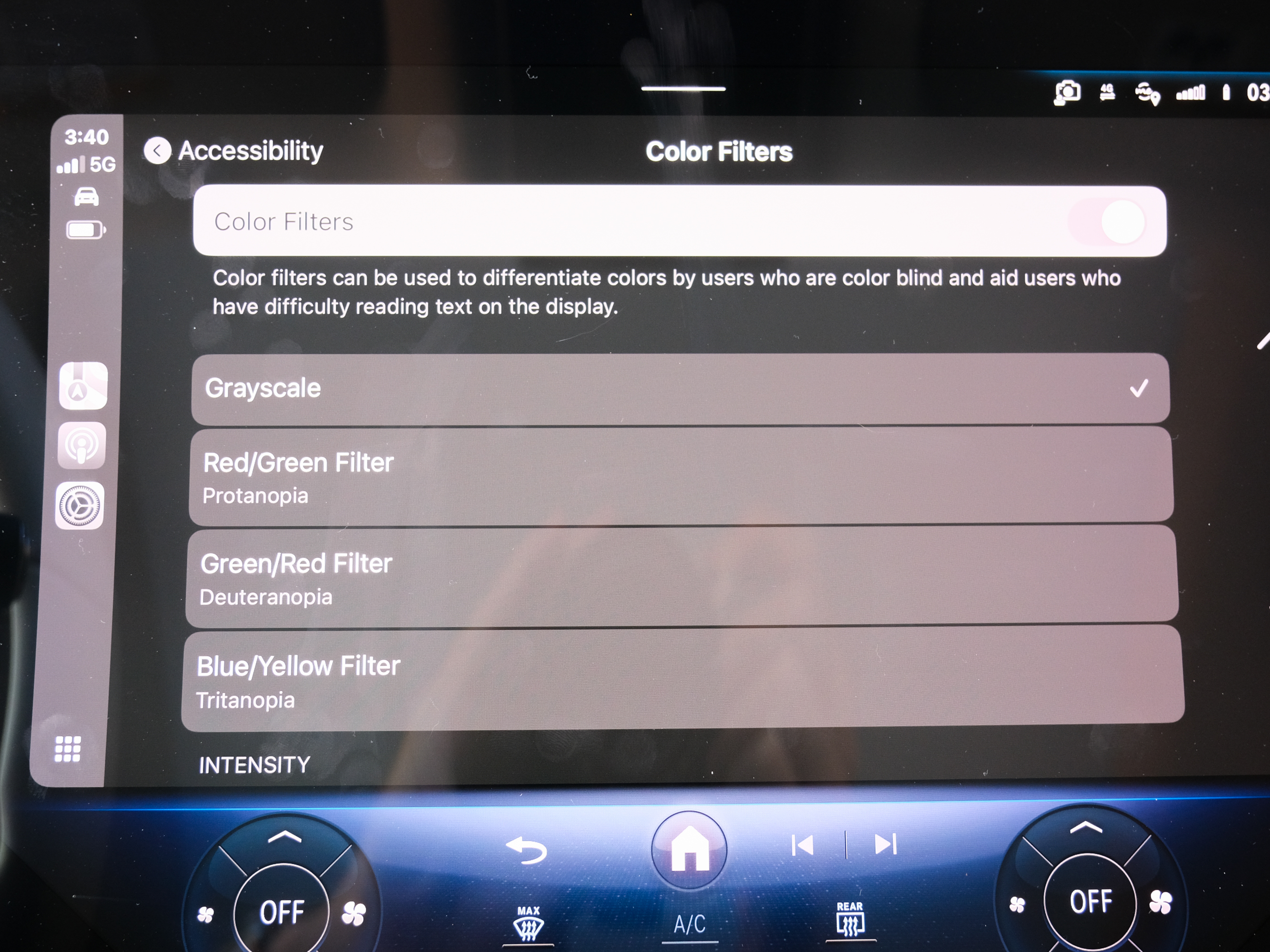 Filtros de color en CarPlay en iOS 18