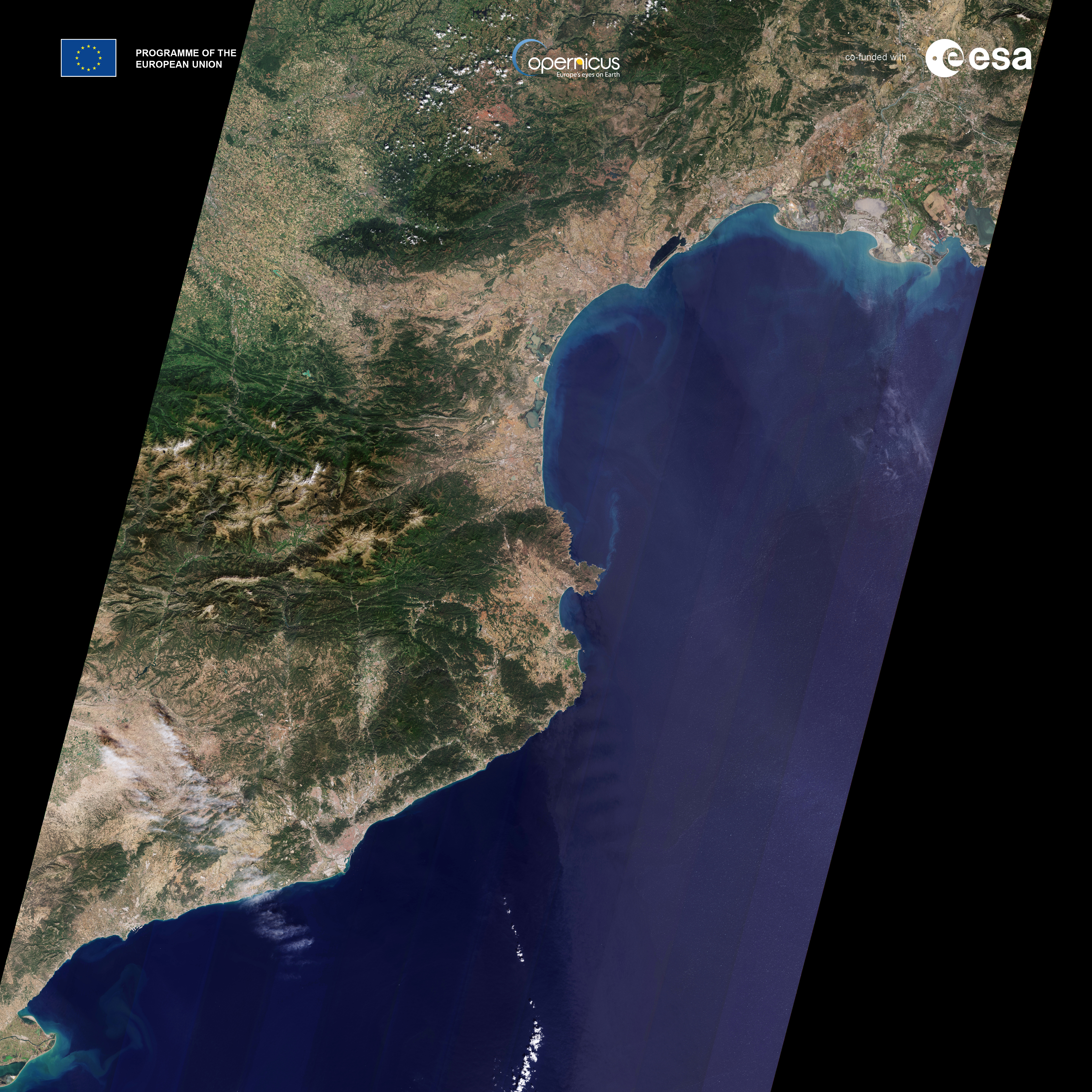 France–Spain strip from Sentinel-2C