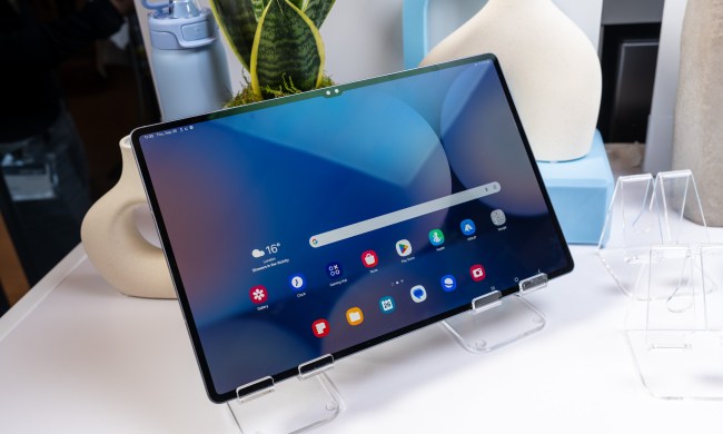 The Galaxy Tab S10 Ultra on a stand