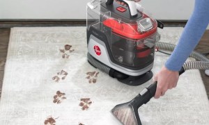 Hoover CleanSlate portable carpet cleaner in use