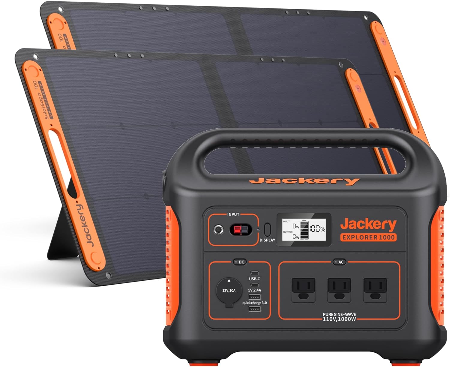 Generador solar Jackery sobre fondo blanco.