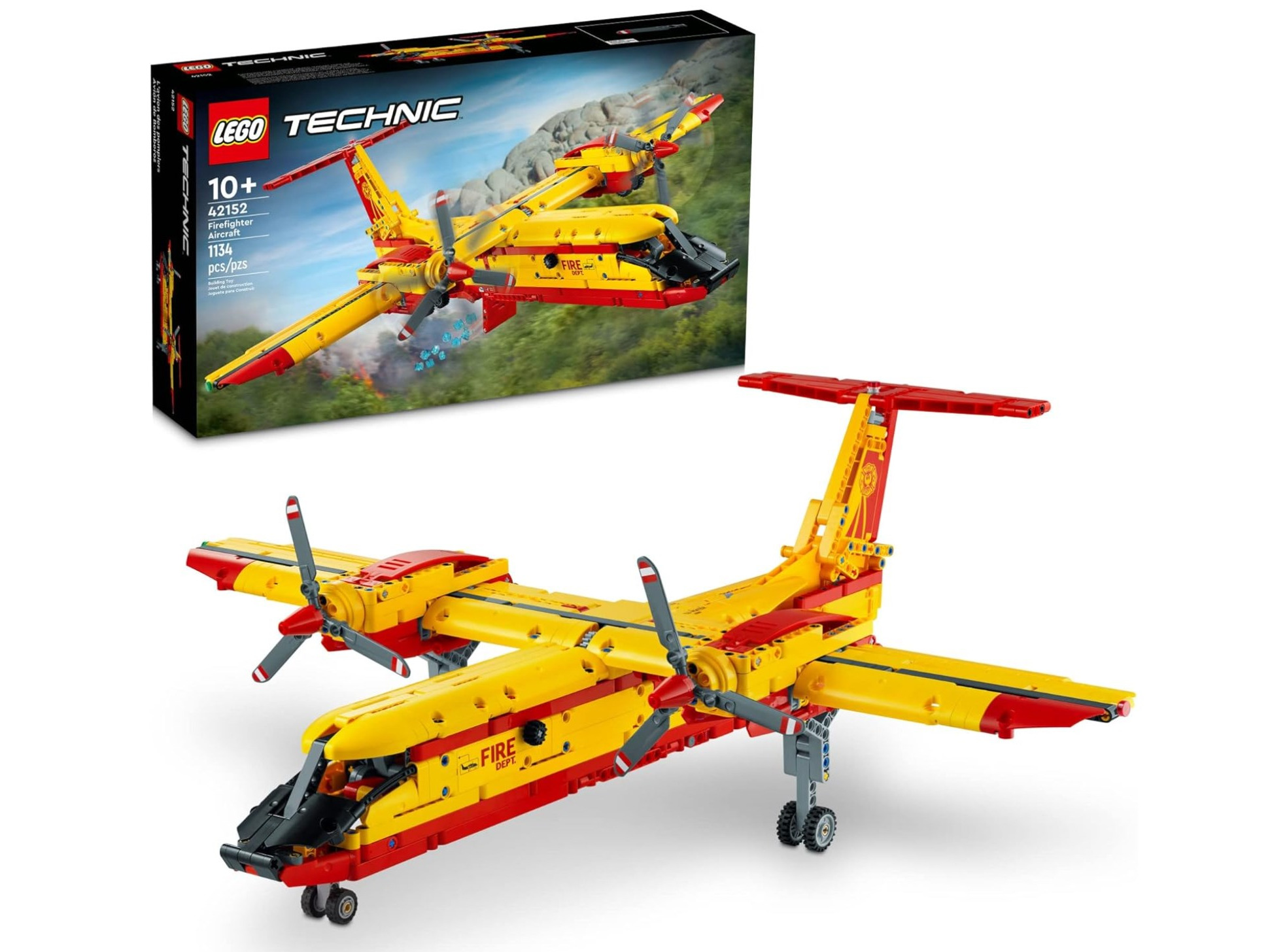 Brinquedo de construção de aeronaves de bombeiro LEGO Technic