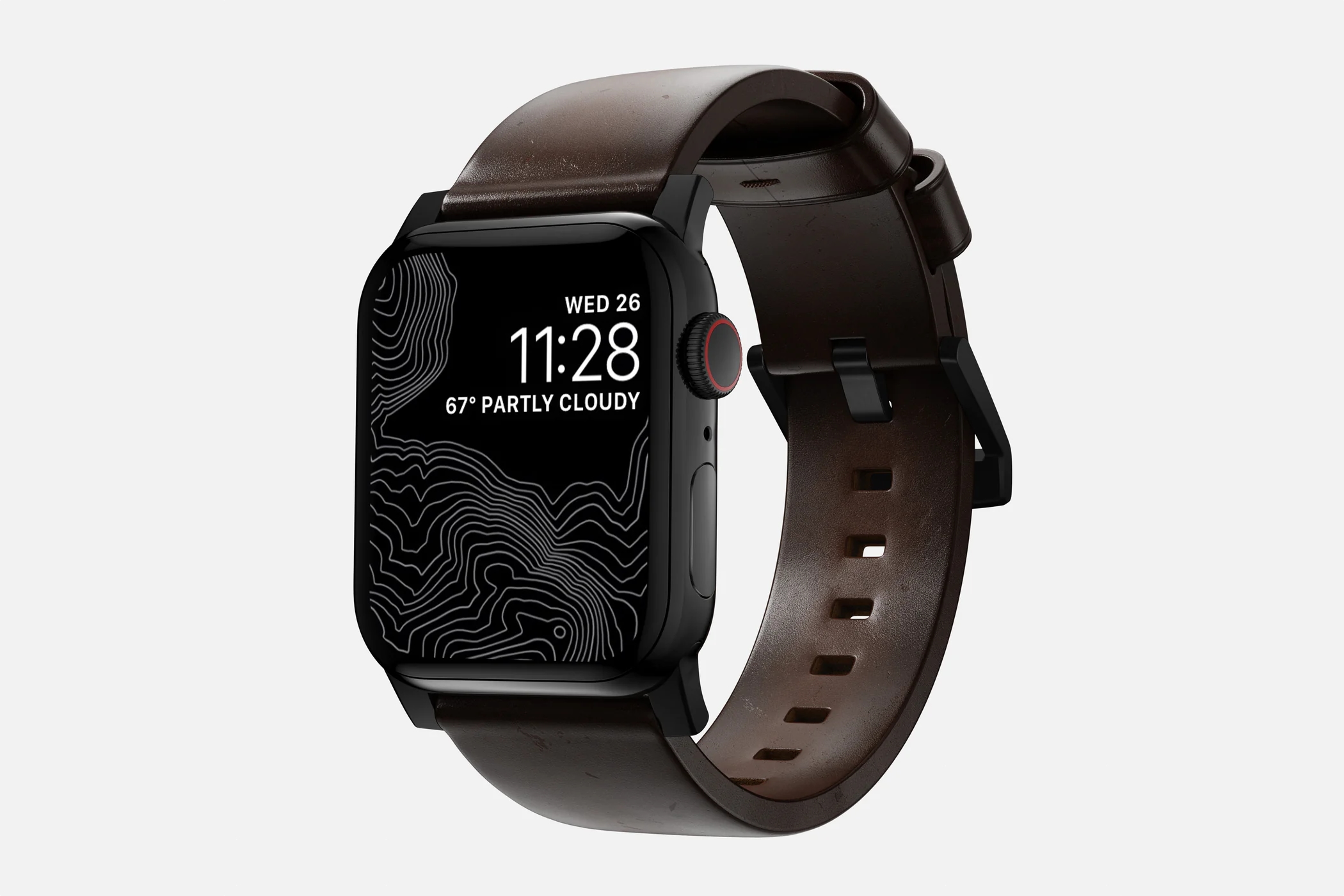 Nomad Modern Band für Apple Watch aus rustikalem braunem Horween-Leder