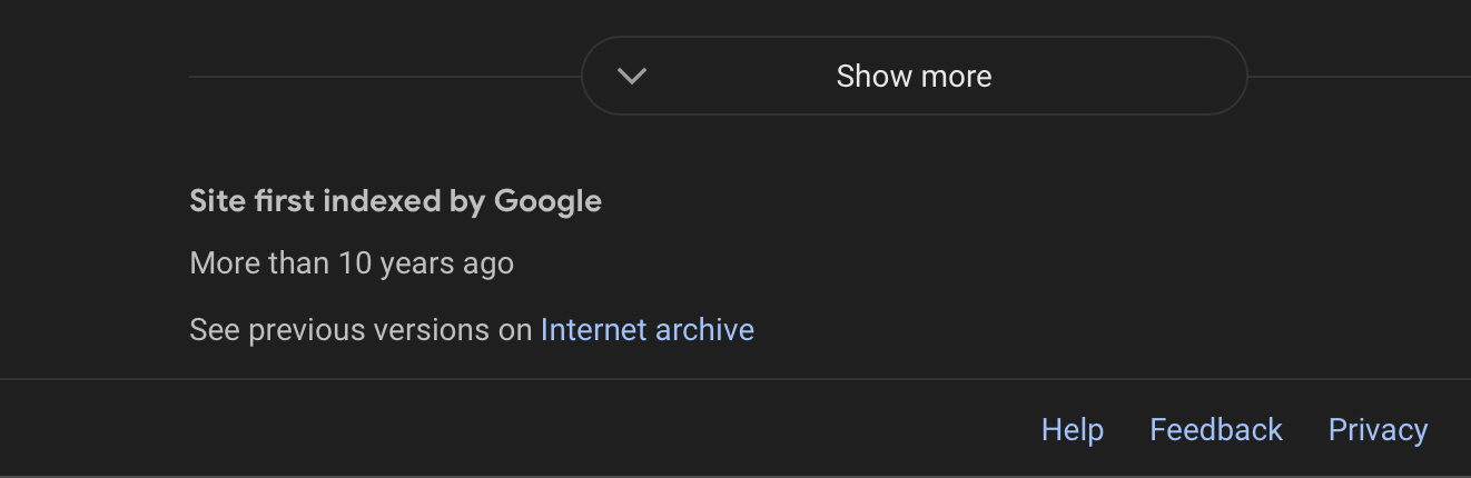 Captura de pantalla que muestra los enlaces de Internet Archive en los resultados de búsqueda de Google.