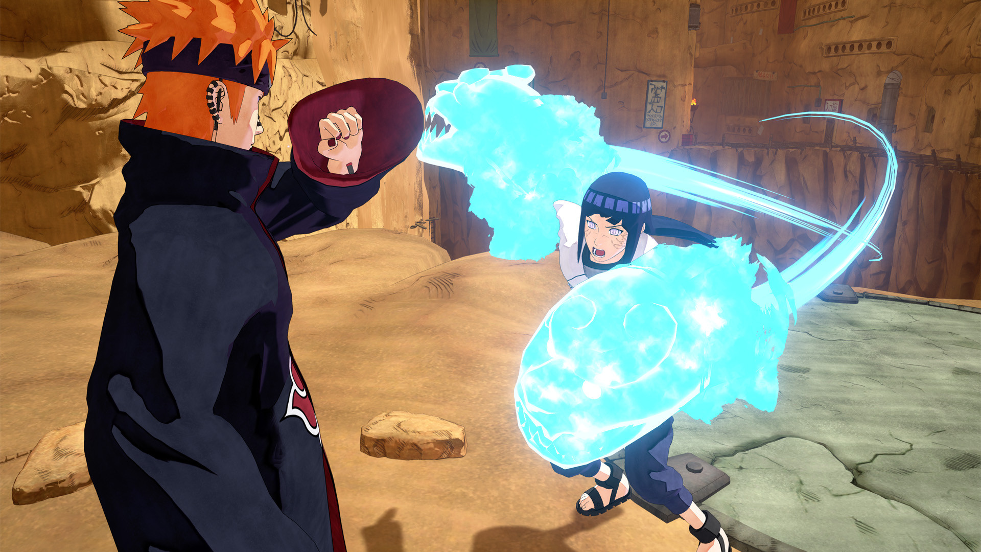 Two characters fight in Naruto to Boruto: Shinobi Striker.