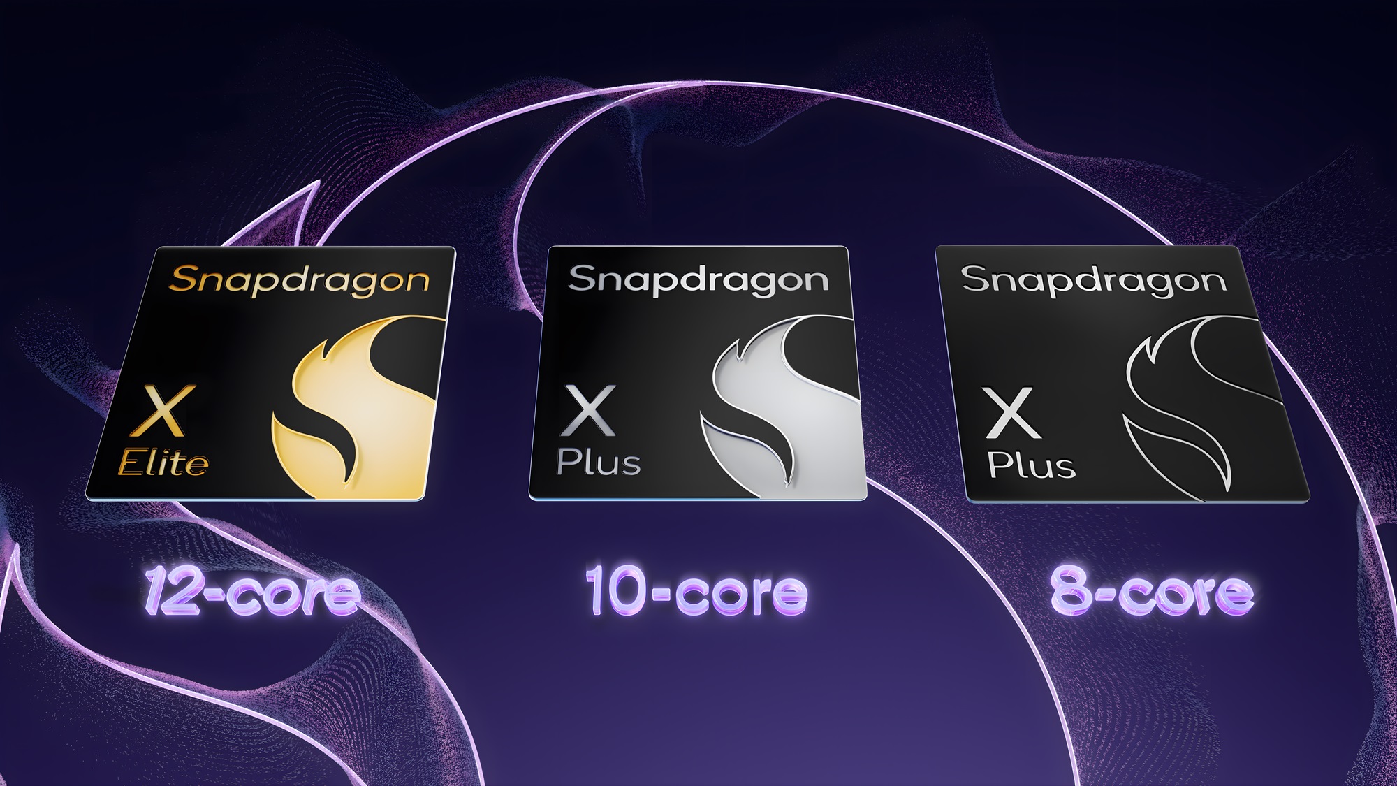 The range of Snapdragon X chips for laptops.