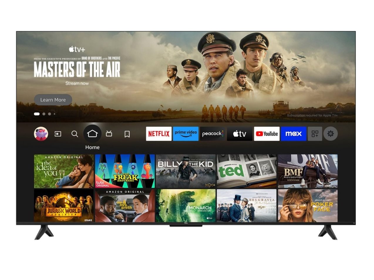 TCL's 2024 F35 Fire TV home screen.