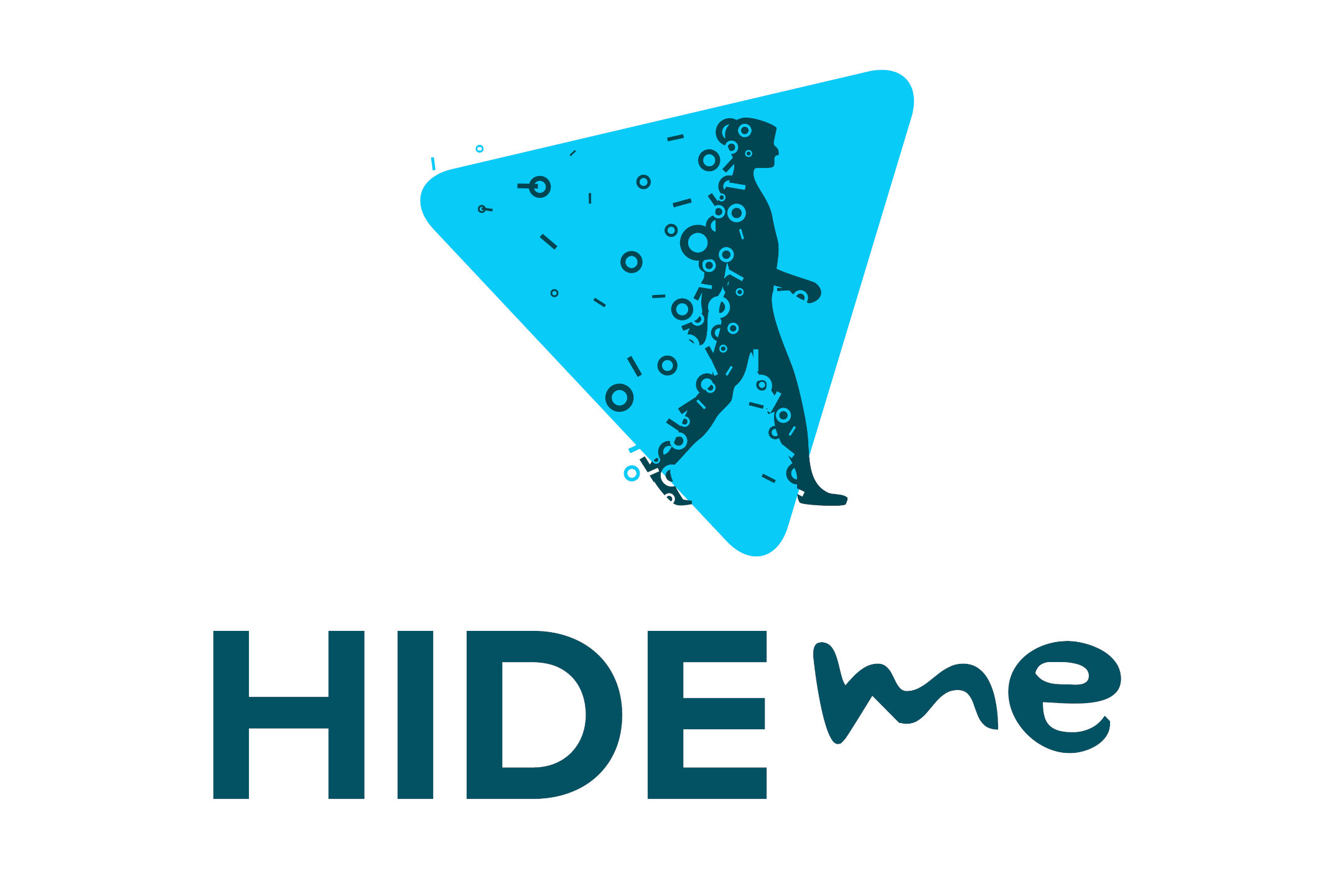 O logotipo do Hide.me aparece em um fundo branco.