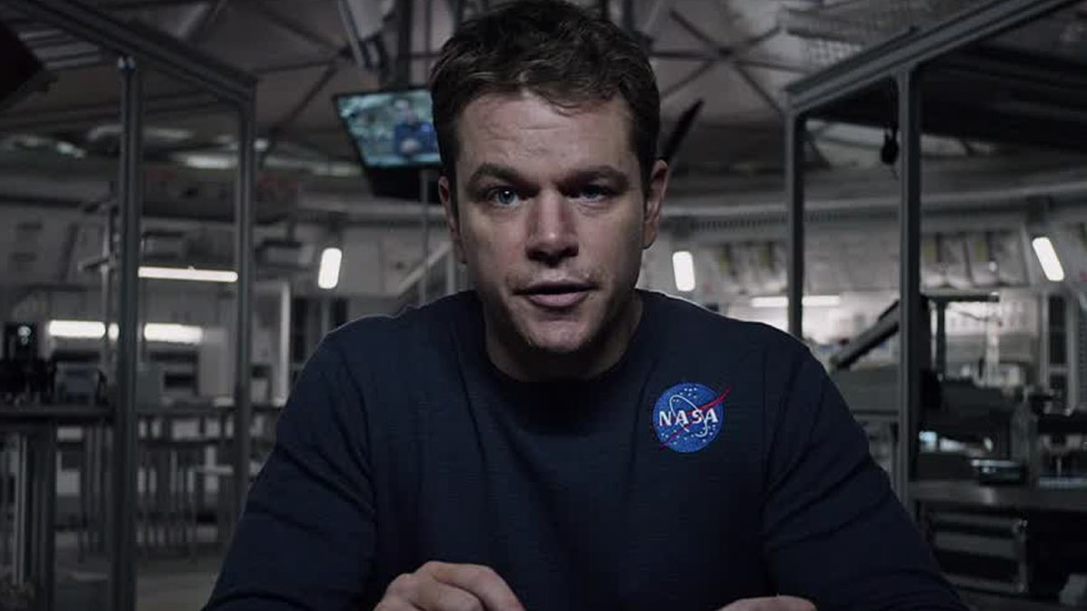 Matt Damon em Perdido em Marte.